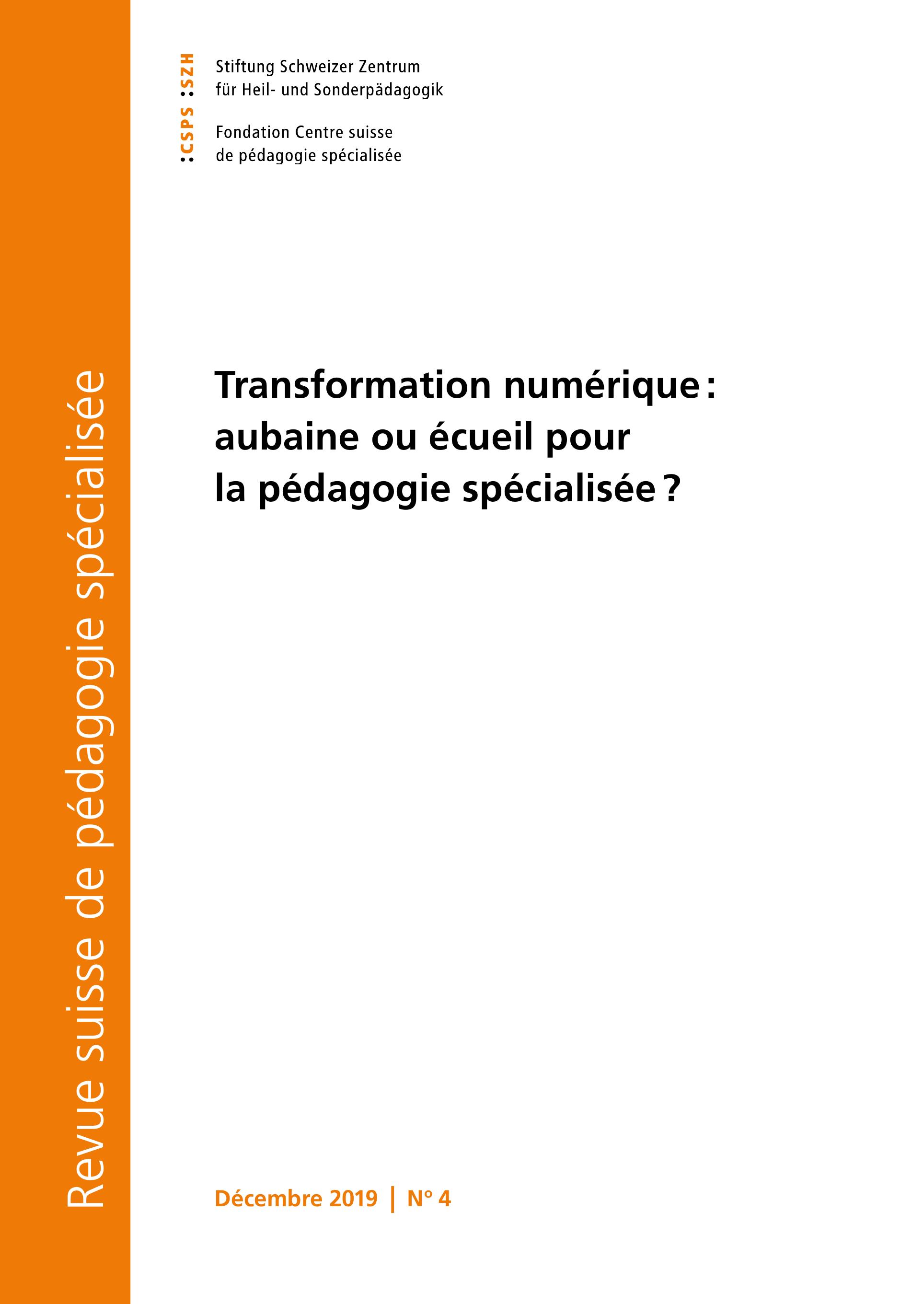 					Ansehen Bd. 9 Nr. 4 (2019): Transformation numérique: aubaine ou écueil pour la pédagogie spécialisée?
				